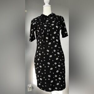 No Comment Ny-La Black & white Daisy Print Pullover Dress Size L